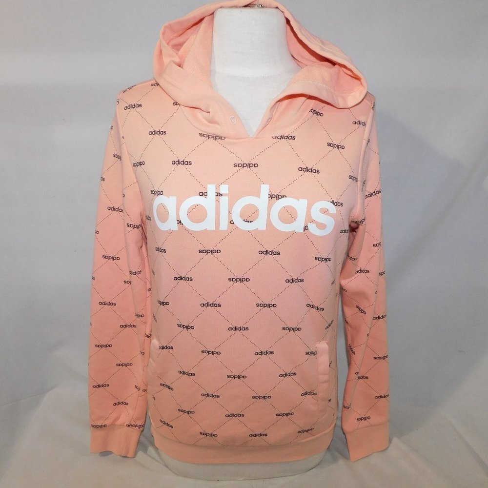adidas Core Favourite Printed Hoodie in Glow Pink spellout print Women's M *Read